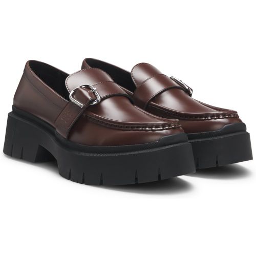 Mocassins en cuir avec bride à boucle - HUGO - Modalova