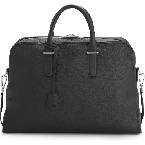 Sac de voyage en cuir grainé avec porte-clés logoté - Boss - Modalova
