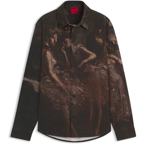 Chemise Oversize en coton à imprimé ballerine - HUGO - Modalova