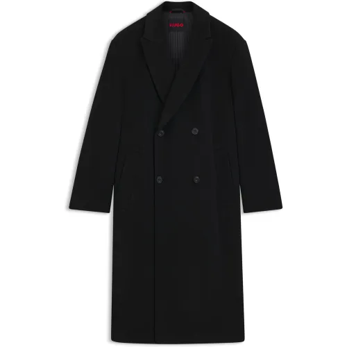 Manteau croisé en laine mélangée - HUGO - Modalova