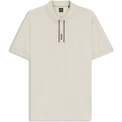Polo Paddy avec patte de boutonnage à rayures et logo - Boss - Modalova