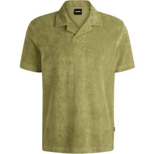 Polo à col Johnny en coton éponge - Boss - Modalova