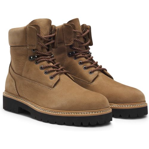 Bottines mi-hautes en nubuck avec bracelet matelassé - HUGO - Modalova