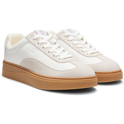 Baskets basses avec finitions en cuir suédé - HUGO - Modalova