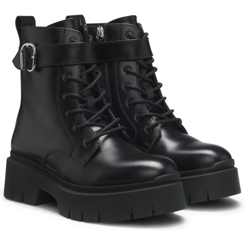 Bottines en similicuir avec bride à boucle - HUGO - Modalova