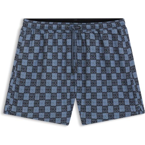 Short de bain à logos damier - HUGO - Modalova