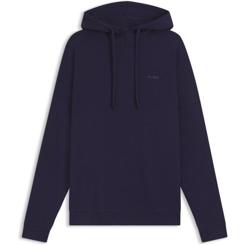 Sweat à capuche en jacquard gaufré de coton mélangé - HUGO - Modalova