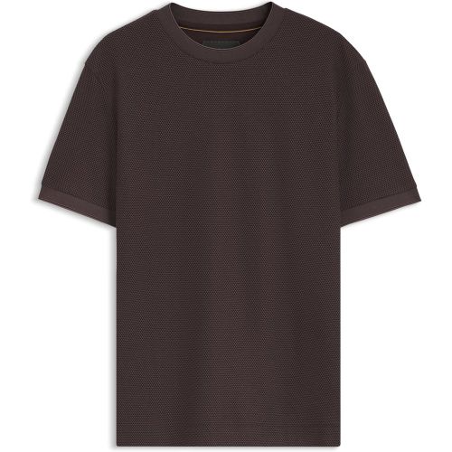 T-shirt en coton avec structure en piqué à deux tons - Boss - Modalova