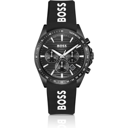 Montre chronographe à cadran et bracelet en silicone - Boss - Modalova