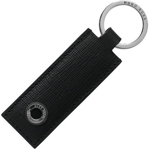 Porte-clés en cuir texturé avec garniture logotée - Boss - Modalova