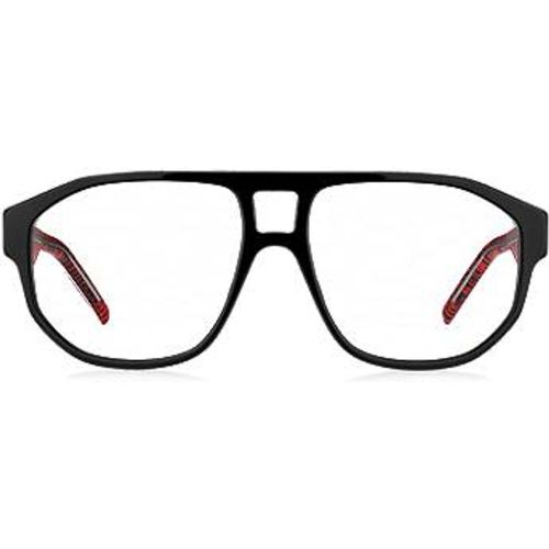 Monture optique en acétate noir à double pont - HUGO - Modalova