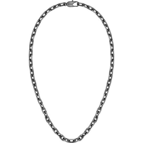 Collier chaîne plaqué gris avec fermoir logoté - Boss - Modalova