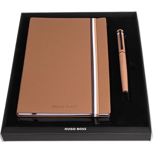 Coffret avec carnet A5 et stylo-roller camel - Boss - Modalova