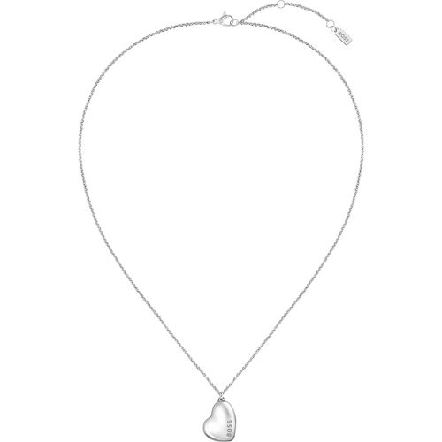 Collier argenté avec pendentif logoté en forme de cœur - Boss - Modalova