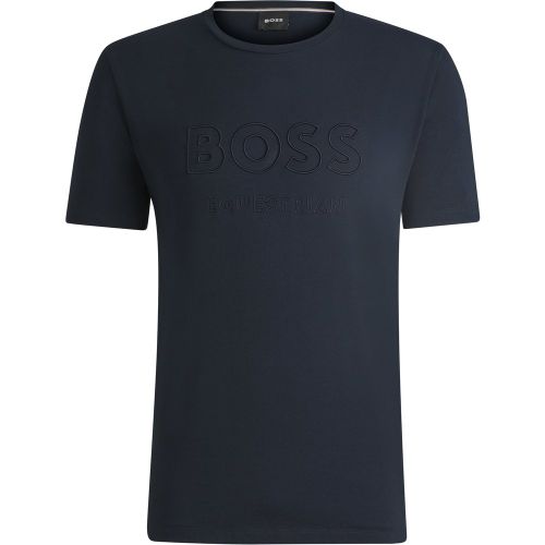T-shirt d’équitation en coton stretch à logo brodé - Boss - Modalova