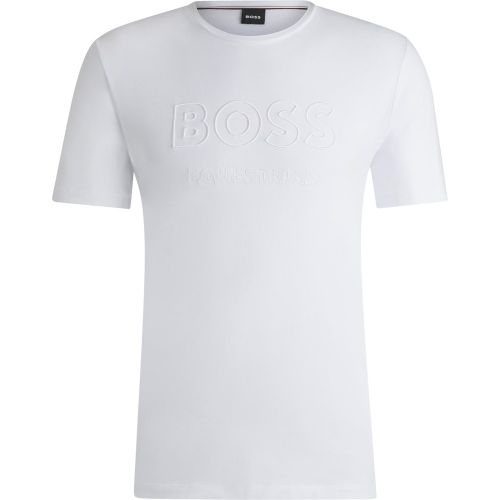 T-shirt d’équitation en coton stretch à logo brodé - Boss - Modalova