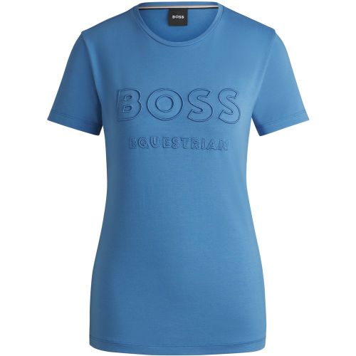 T-shirt d’équitation en coton stretch à logo brodé - Boss - Modalova