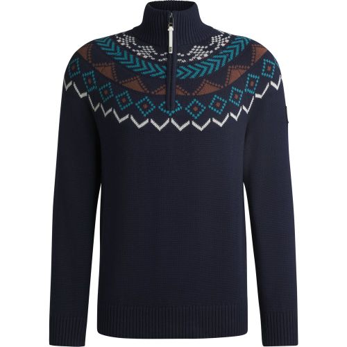 Pull d’équitation style camionneur à motif en maille - Boss - Modalova