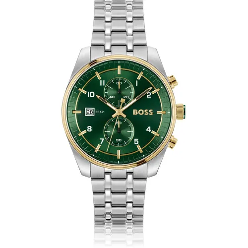 Montre chronographe bicolore à cadran vert - Boss - Modalova