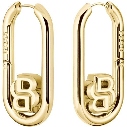 Boucles d’oreilles dorées à monogramme double B - Boss - Modalova