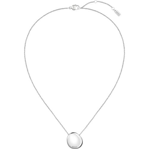 Collier argenté avec pendentif galet logoté - Boss - Modalova