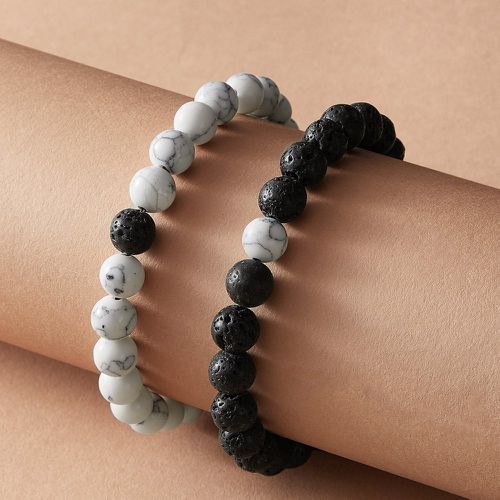 Bracelet en perles motif marbre 2pcs - SHEIN - Modalova