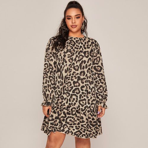 Robe à léopard avec plis - SHEIN - Modalova