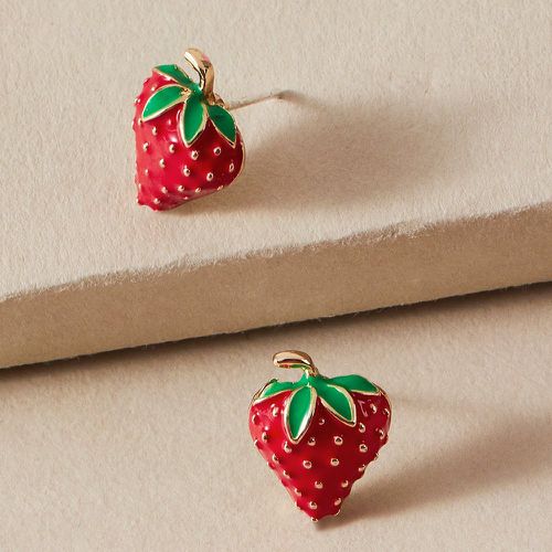 Paire Clous d'oreilles design fraise - SHEIN - Modalova