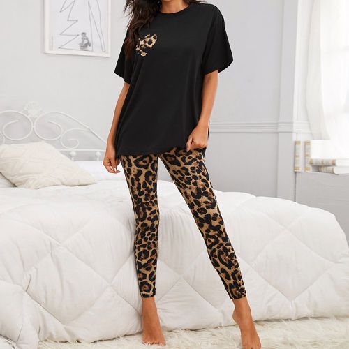 Ensemble de pyjama à imprimé léopard - SHEIN - Modalova