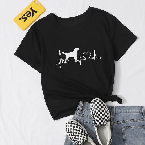 T-shirt à imprimé chien - SHEIN - Modalova