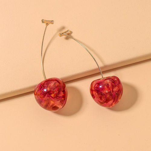 Boucles d'oreilles design cerise - SHEIN - Modalova