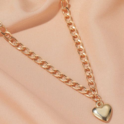 Collier avec pendentif de cœur en métal - SHEIN - Modalova