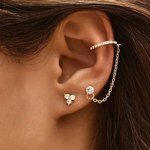 Pièces Boucles d'oreilles avec strass - SHEIN - Modalova