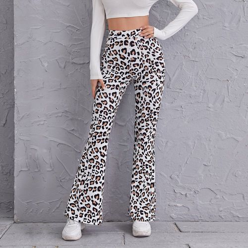Pantalon bootcut taille haute léopard - SHEIN - Modalova