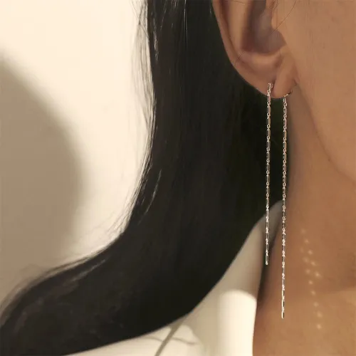 Boucles d'oreilles longues métalliques - SHEIN - Modalova