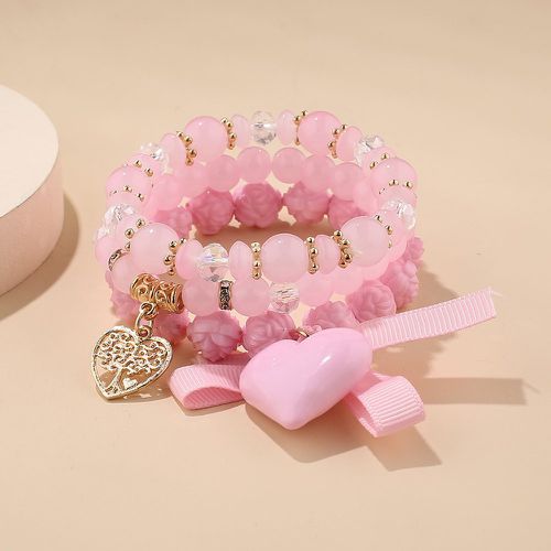 Pièces Bracelet perlé avec breloque de cœur - SHEIN - Modalova