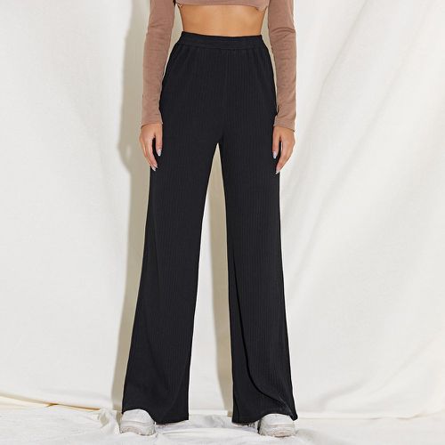 Pantalon de survêtement côtelé à taille élastique - SHEIN - Modalova