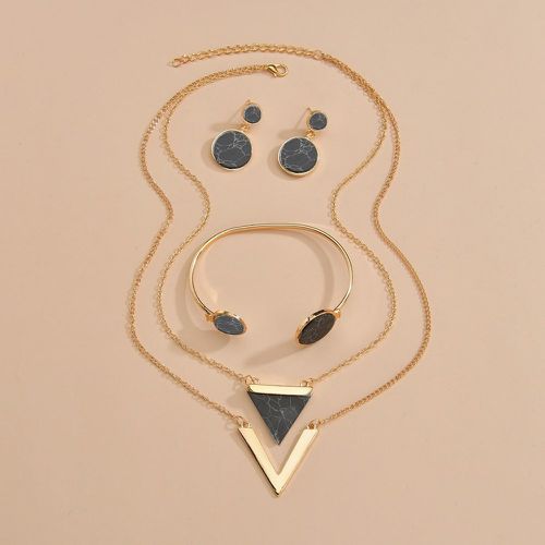 Pièce Collier avec pendentif triangulaire & 1 paire Boucles d'oreilles & 1 pièce Bracelet - SHEIN - Modalova