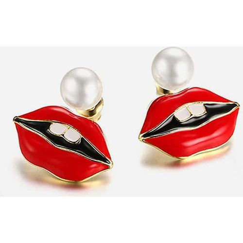 Boucles d'oreilles design lèvre à perles - SHEIN - Modalova