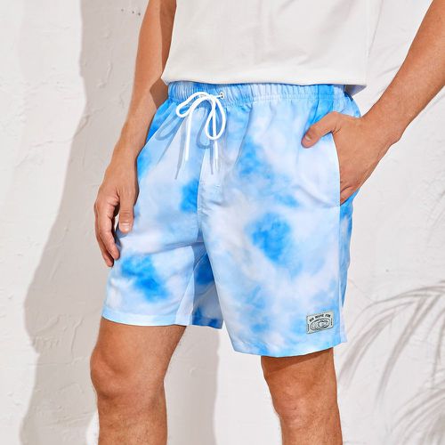 Short de bain tie dye avec applique - SHEIN - Modalova