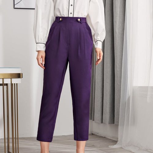 Pantalon unicolore avec boutons - SHEIN - Modalova