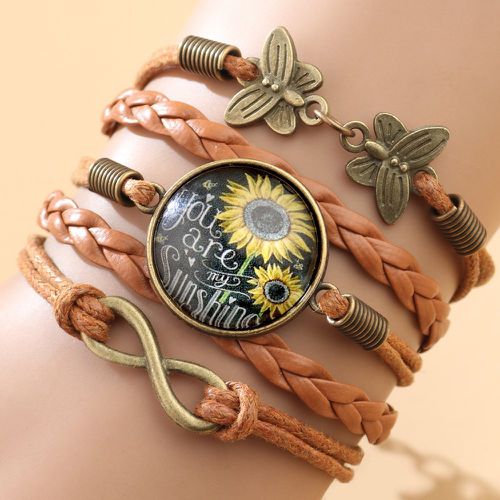Bracelet avec motif tournesol - SHEIN - Modalova