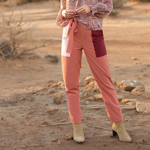 Pantalon ceinturé avec blocs de couleurs - SHEIN - Modalova