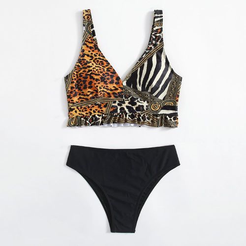 Bikini rayé zébré léopard - SHEIN - Modalova