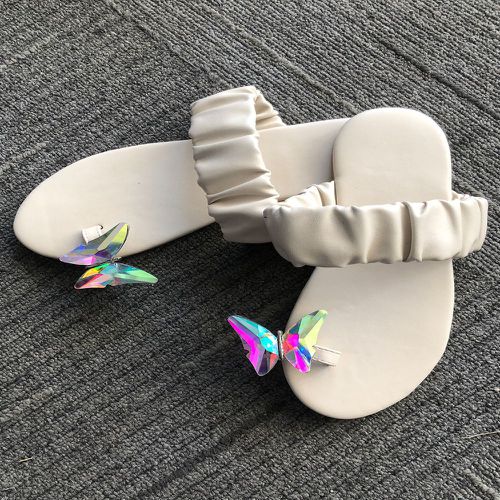 Sandales plates avec détail papillon - SHEIN - Modalova