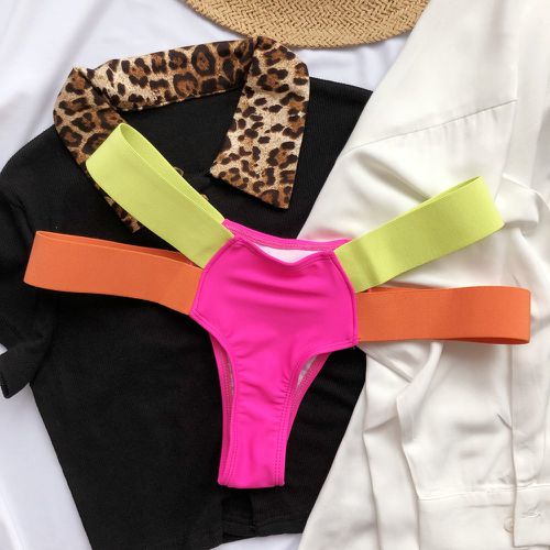 Bas de bikini avec blocs de couleur - SHEIN - Modalova