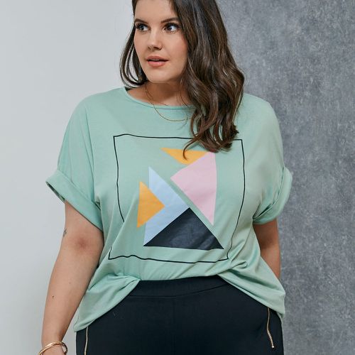 T-shirt à imprimé géométrique - SHEIN - Modalova