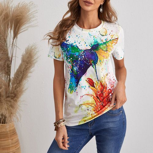 T-shirt avec motif aquarelle - SHEIN - Modalova