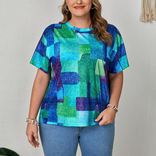 T-shirt avec imprimé patchwork - SHEIN - Modalova