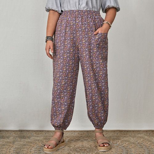 Pantalon avec imprimé marguerite et poches - SHEIN - Modalova